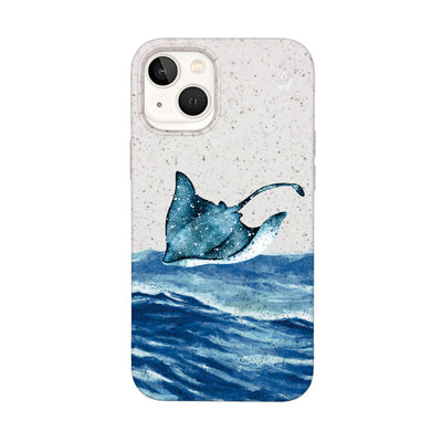 iPhone 13 mini Hülle - weiß Manta - "Manta Wave" - nachhaltig