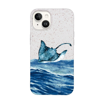 iPhone 14 Hülle - weiß Manta - "Manta Wave" - nachhaltig