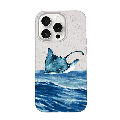 iPhone 15 pro max Hülle - weiß Manta - "Manta Wave" - nachhaltig