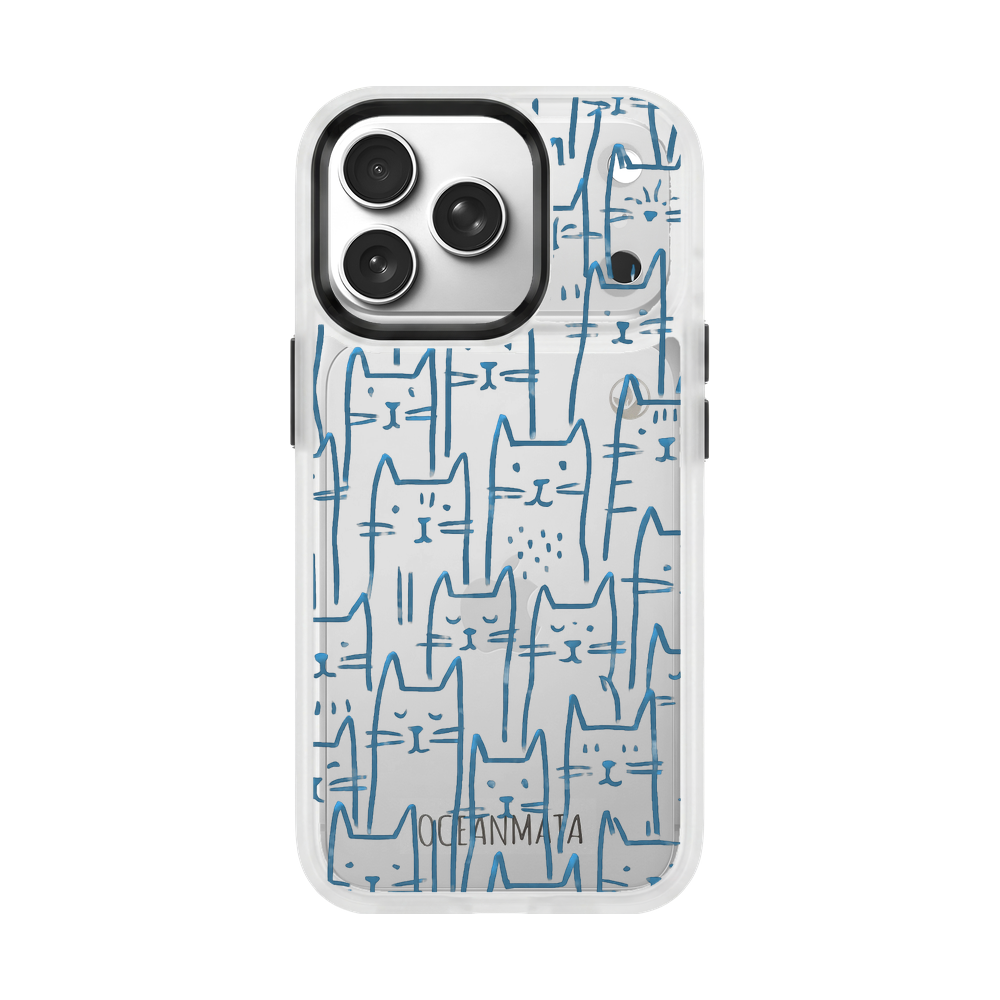 iPhone 17 pro max Hülle - Katzen blau - "miau" - nachhaltig