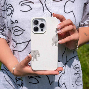 iPhone 14 Hülle - Elefant weiß - "Ele-Fant" - nachhaltig