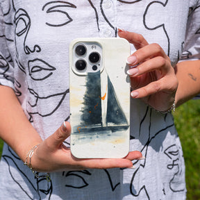 iPhone 12 mini Hülle - Segeln weiß - "Golden Horizon" - nachhaltig