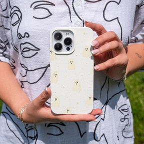 iPhone 16e Hülle - Geist weiß - "LittleGhost" - nachhaltig