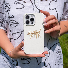 iPhone 13 mini Hülle - Hunde weiß - "Wuff" - nachhaltig