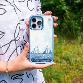 iPhone 15 pro Hülle - segeln blau - "BlueHorizon" - nachhaltig