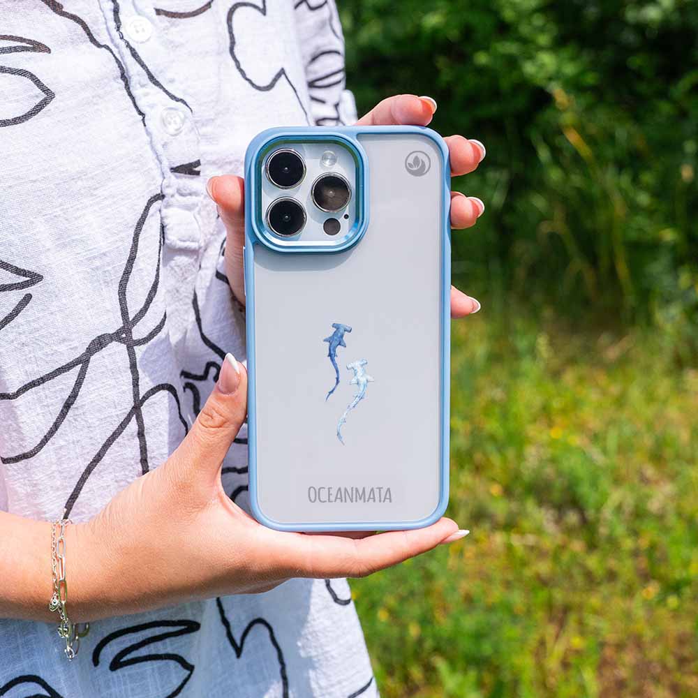 iPhone 14 pro max Hülle - hai blau - "Hammerhead" - nachhaltig
