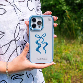 iPhone 15 Hülle - Schleife blau - "tideknot" - nachhaltig