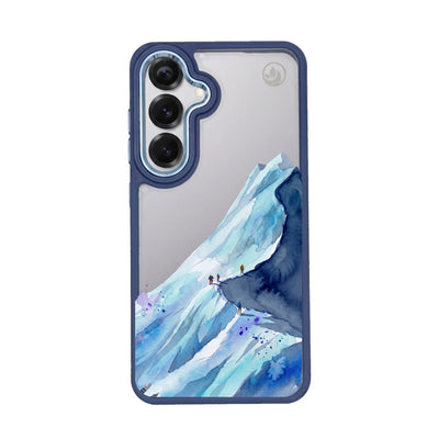 Samsung S25+ Hülle - Wanderung blau - "mountainblue" - nachhaltig