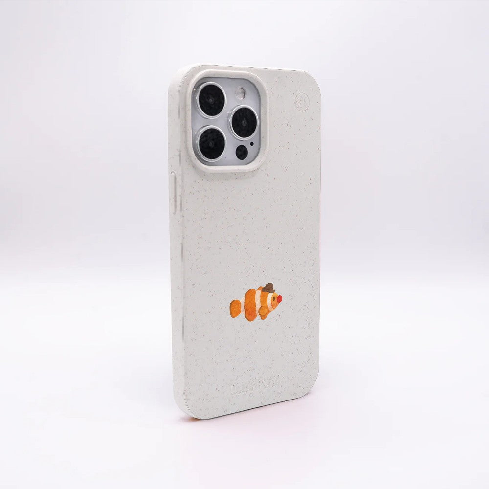 iPhone 14 pro Hülle - Clownfisch weiß - "Mr.Clown-Fish" - nachhaltig