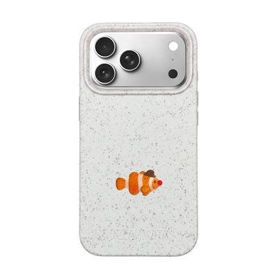 iPhone 18 Pro Max / 17 Pro Max Hülle - Clownfisch weiß - "Mr.Clown-Fish" - nachhaltig
