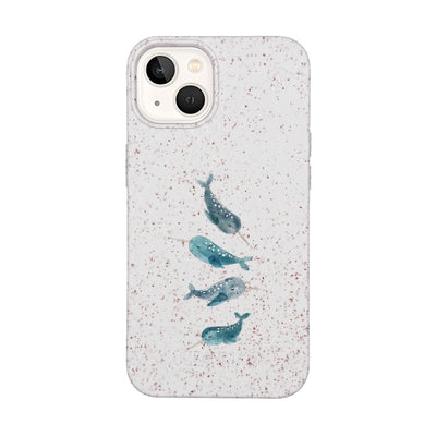 iPhone 13 Hülle - Narwal weiß - "Narwhale" - nachhaltig