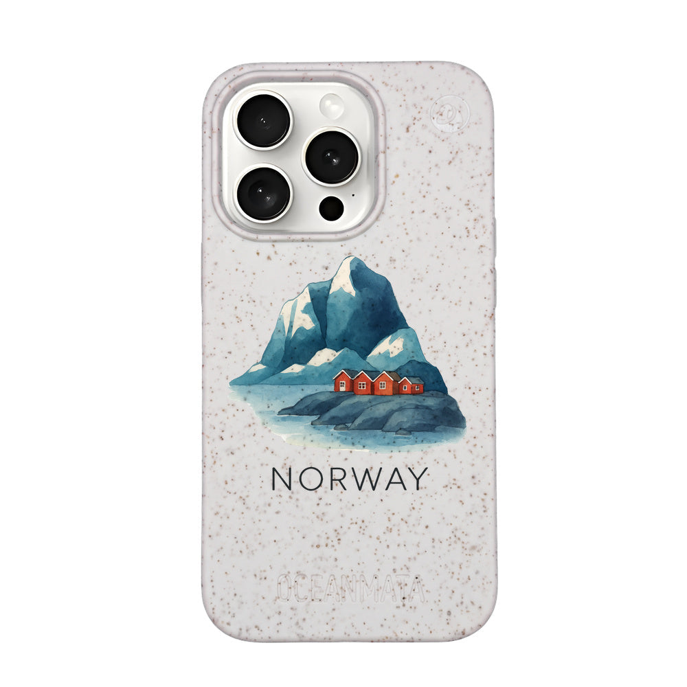iPhone 15 pro max Hülle - Norwegen weiß - "Norway" - nachhaltig