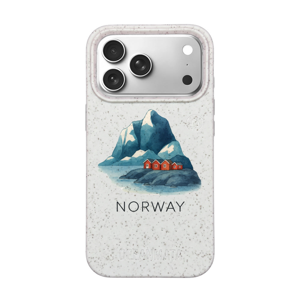 iPhone 18 Pro Max / 17 Pro Max Hülle - Norwegen weiß - "Norway" - nachhaltig