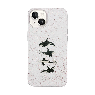 iPhone 14 Hülle - Orca weiß - "OrcaFamily" - nachhaltig