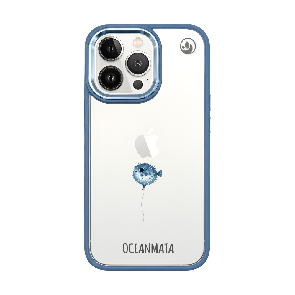 iPhone 13 pro max Hülle - kugelfisch blau - "Pufferfish" - nachhaltig