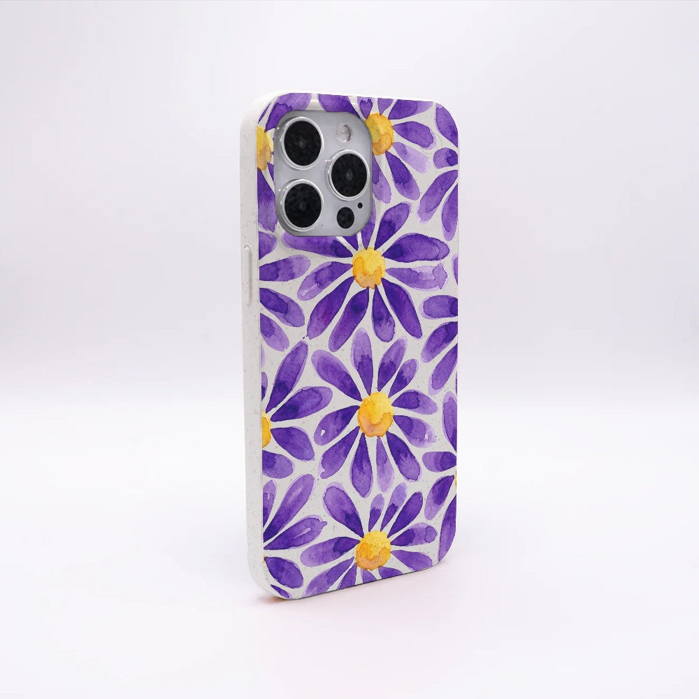 iPhone 16e Hülle - Blumen lila - "purplebloom" - nachhaltig