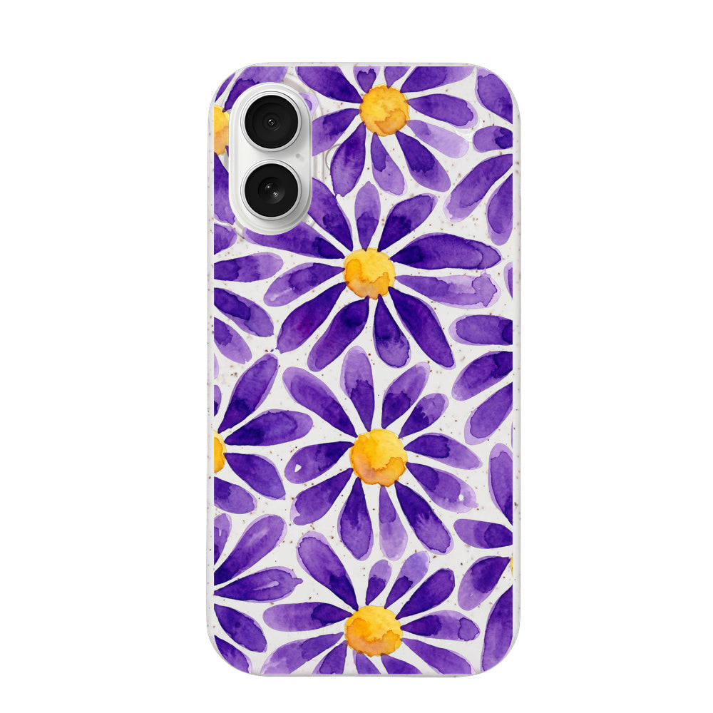Biologisch abbaubare Handyhülle iPhone 17 Purplebloom — kompostierbar — Vorderseite