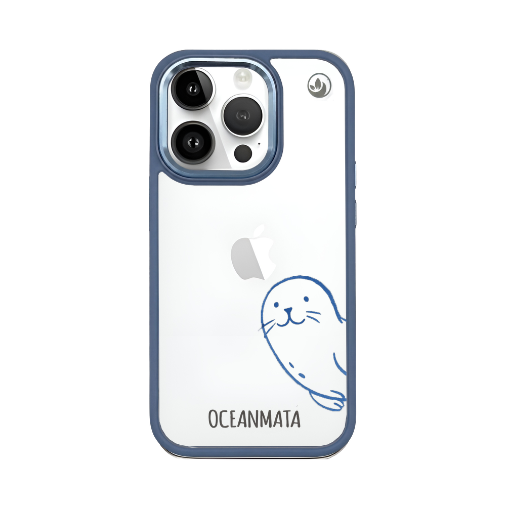 iPhone 14 pro Hülle - Robbe blau - "Robby" - nachhaltig