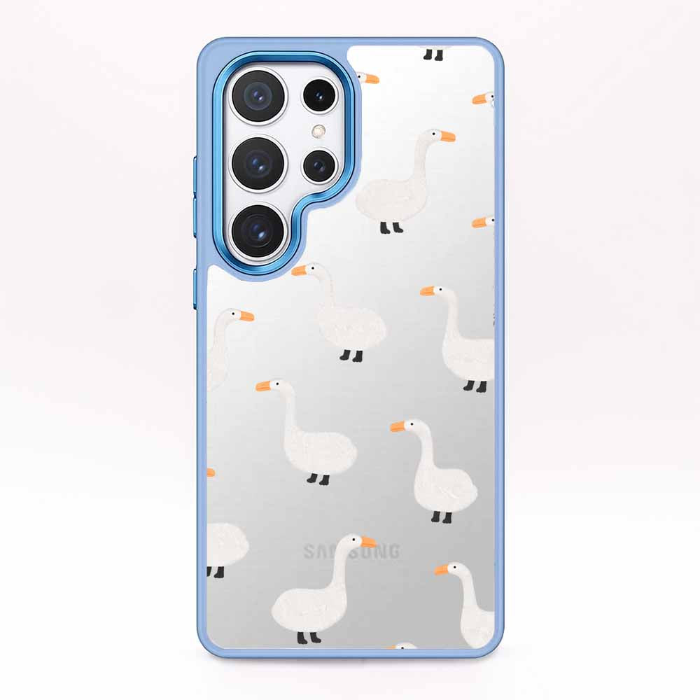 Samsung S25+ Hülle -  gans blau - "Goose Fella" - nachhaltig
