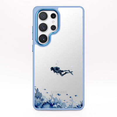 Samsung S25+ Hülle - Taucher blau - "DeepDive" - nachhaltig
