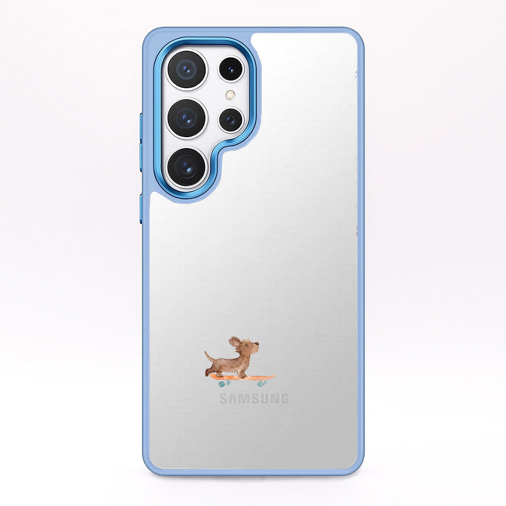 Samsung S24 Ultra Hülle - Skater Hund blau - "SkaterBoi" - nachhaltig