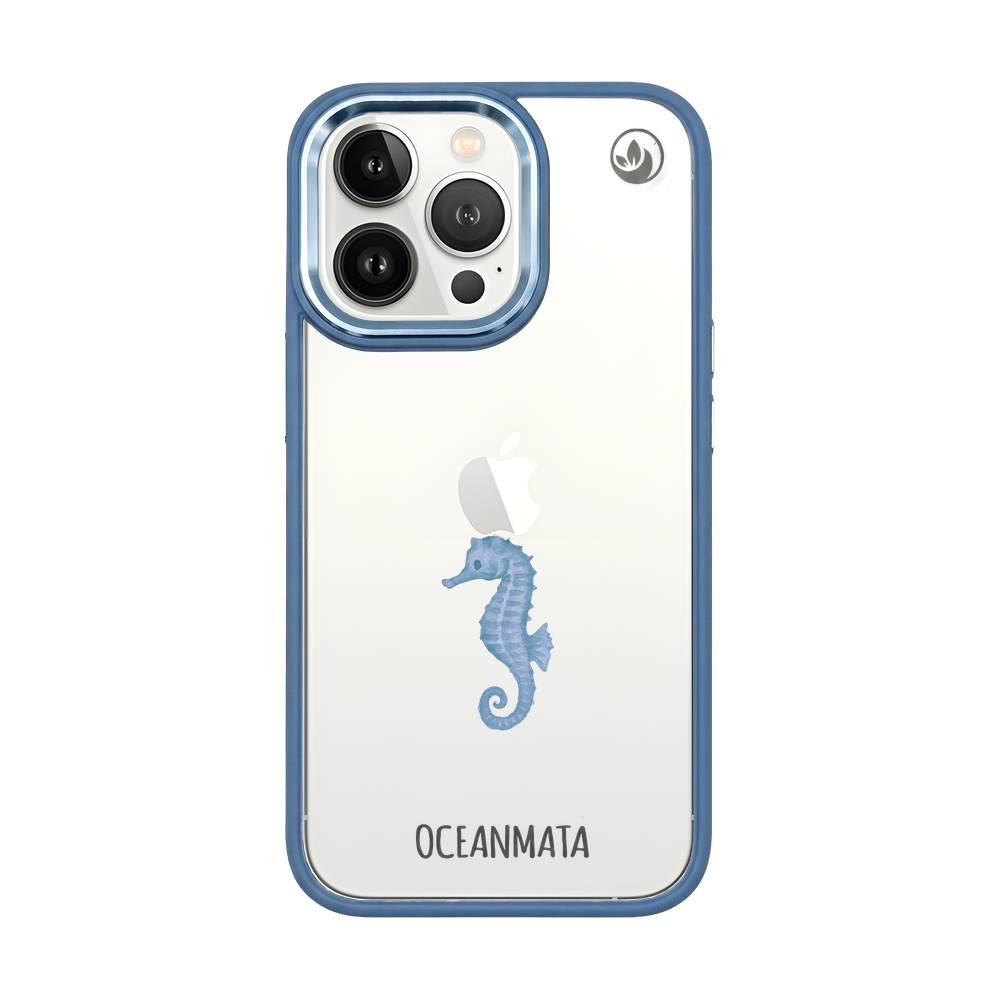 iPhone 13 pro max Hülle - Seepferdchen weiß - "SeahorseTale" - nachhaltig