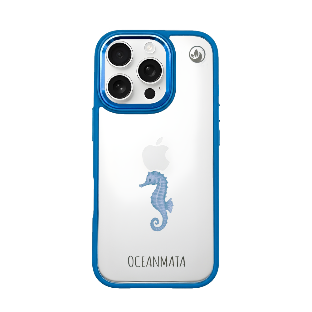 iPhone 16 pro max Hülle - Seepferdchen weiß - "SeahorseTale" - nachhaltig