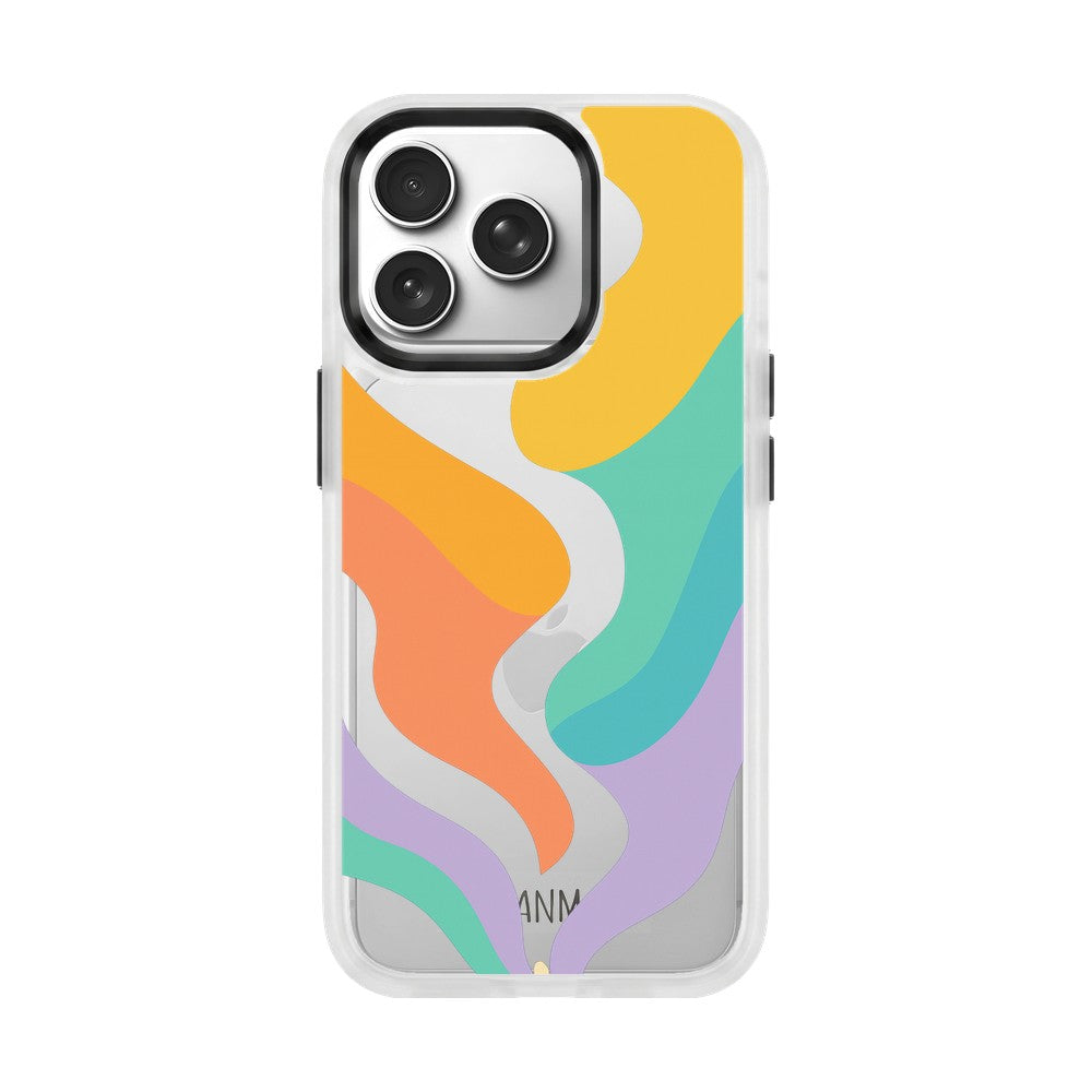 iPhone 18 Pro Max / 17 Pro Max Hülle - bunte Wellen - "Tide Flow" - nachhaltig