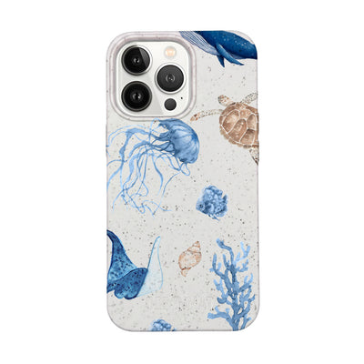 iPhone 13 pro Hülle - weiß Schildkröte - "Sea Turtle & Friends" - nachhaltig