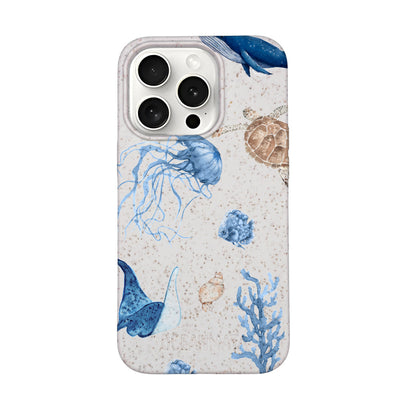 iPhone 15 pro max Hülle - weiß Schildkröte - "Sea Turtle & Friends" - nachhaltig