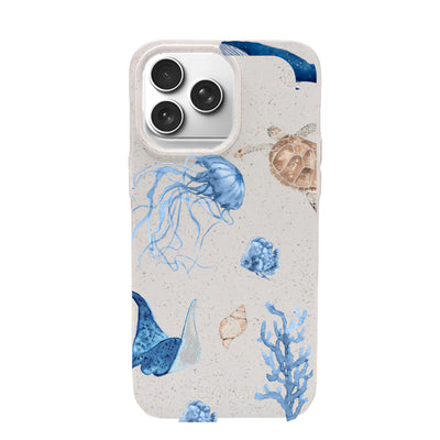 iPhone 17 pro Hülle - weiß Schildkröte - "Sea Turtle & Friends" - nachhaltig