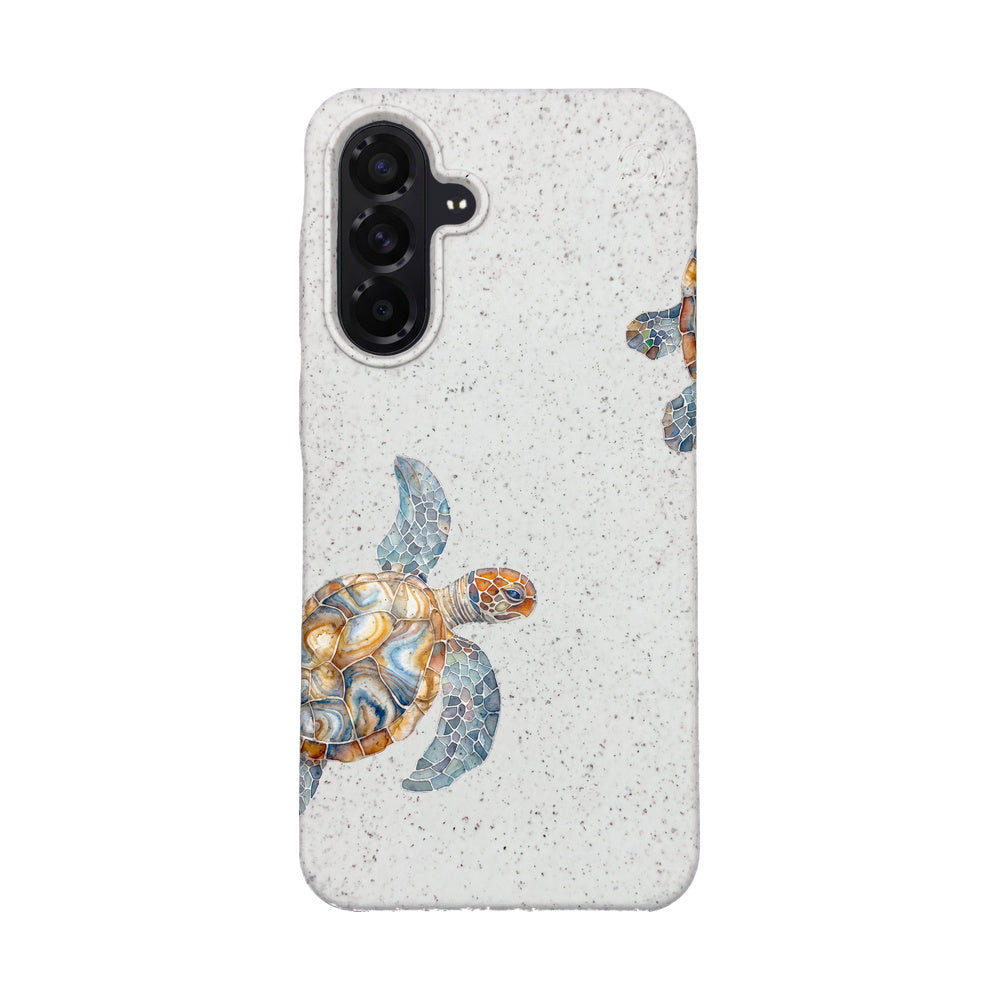 Samsung A56 Hülle - Schildkröte weiß - "TurtleGaze" - nachhaltig