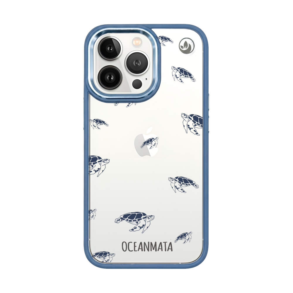 iPhone 13 pro max Hülle - Schildkröten blau - "Turtlino" - nachhaltig