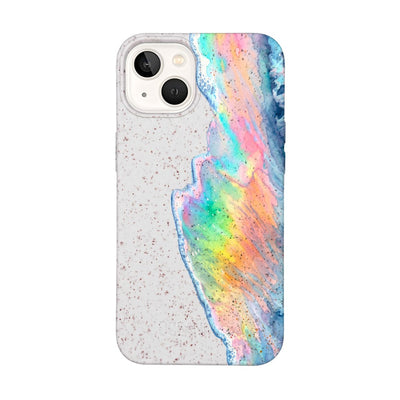 iPhone 13 Hülle - Regenbogen Welle weiß - "WaveOfPride" - nachhaltig
