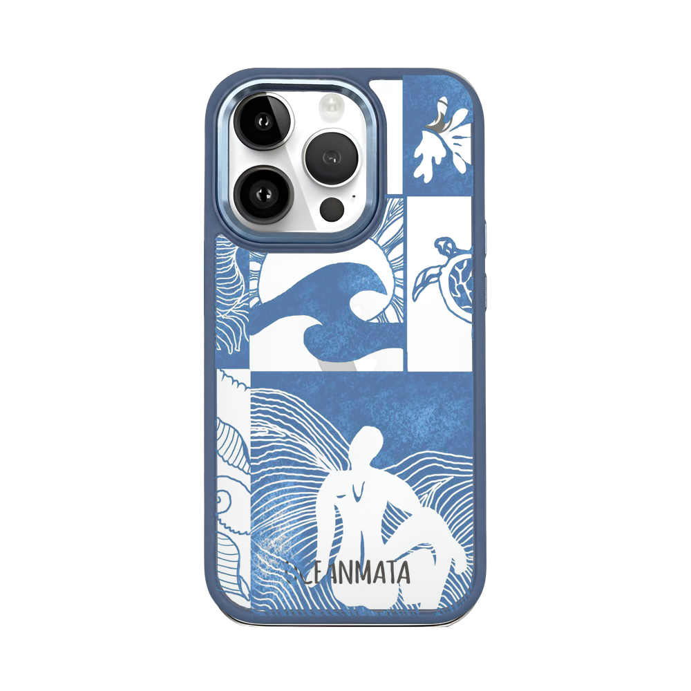 iPhone 14 pro max Hülle - Line Art Ocean - "Waves of Balance" - nachhaltig