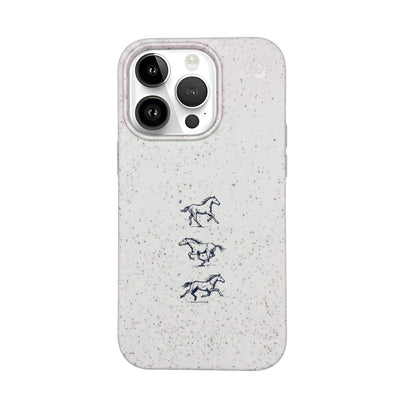 iPhone 14 pro max Hülle - Pferd weiß - "wild" - nachhaltig