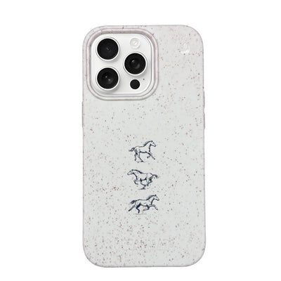 iPhone 16 pro max Hülle - Pferd weiß - "wild" - nachhaltig