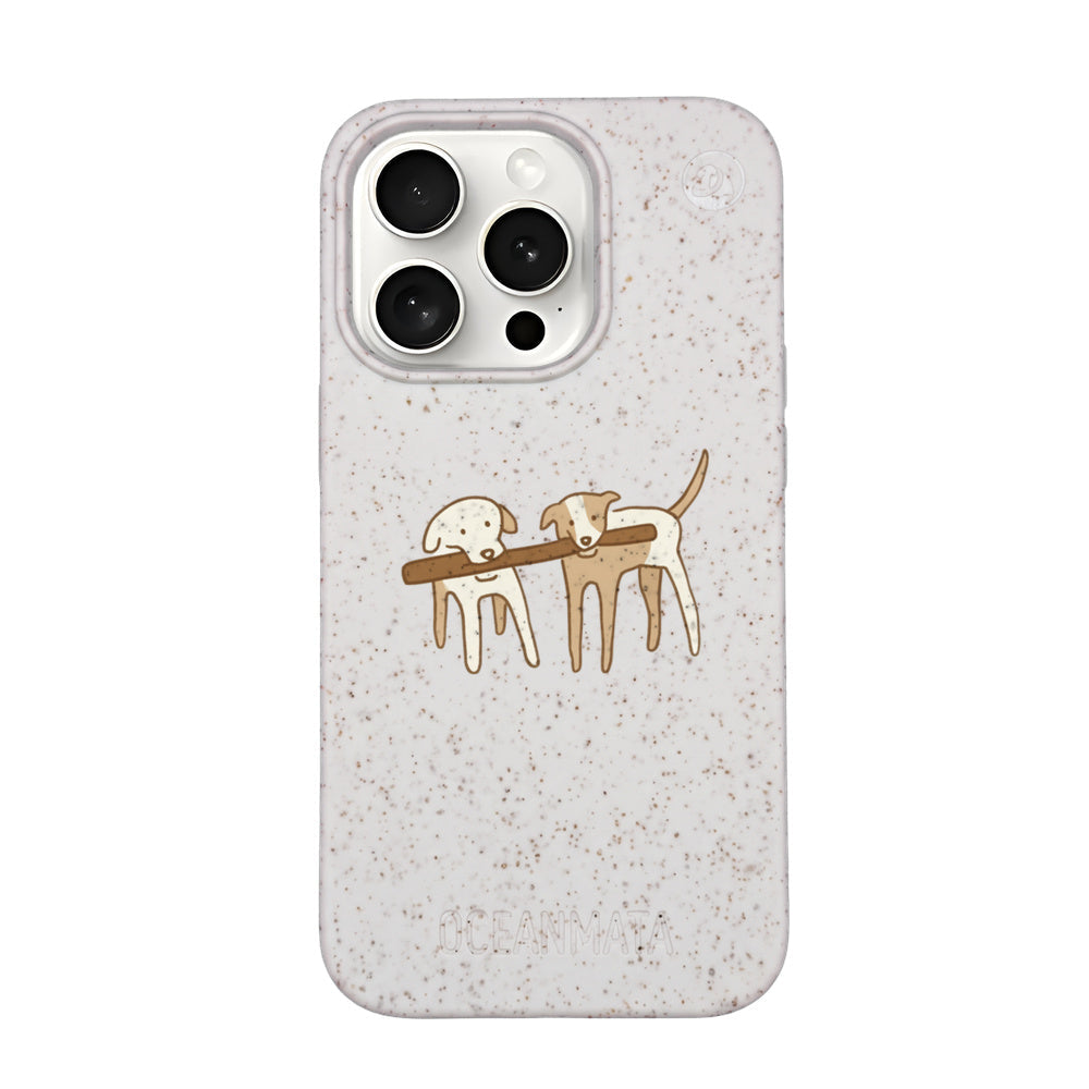 iPhone 15 pro max Hülle - Hunde weiß - "Wuff" - nachhaltig