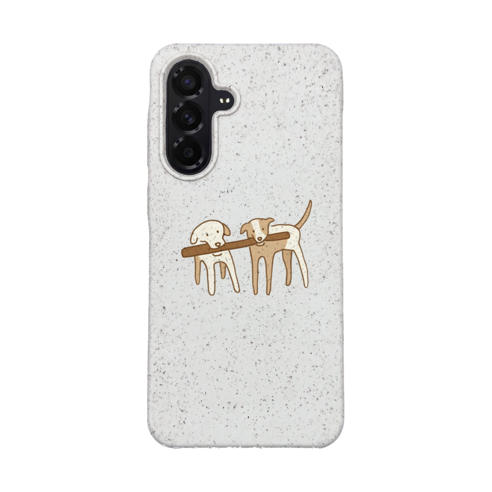 Samsung A56 Hülle - Hunde weiß - "Wuff" - nachhaltig